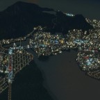 Flug &uuml;ber Vulcano Island bei Nacht